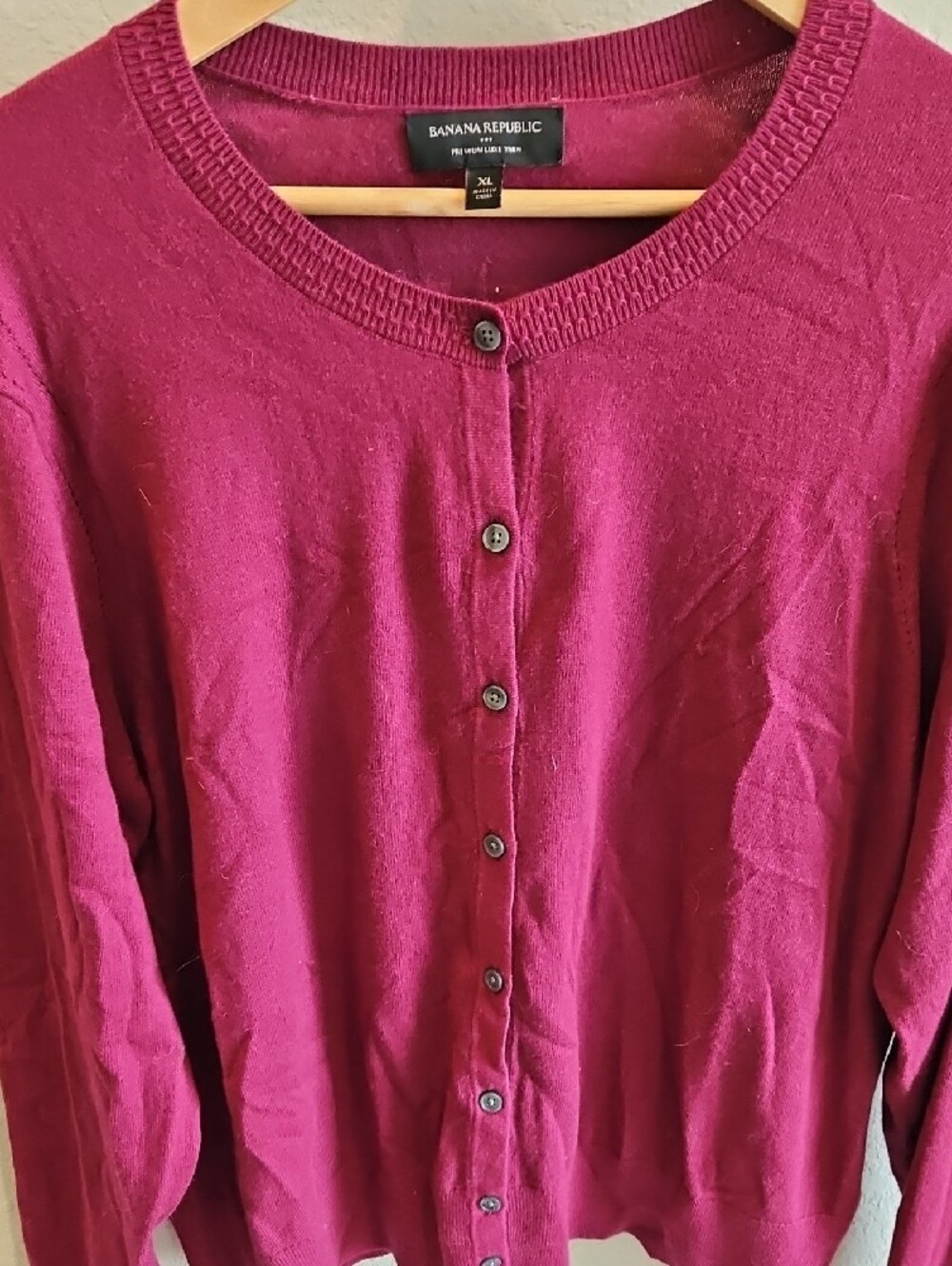 Banana Republic Deep Wine Button Cardigan - Picture 3 of 3